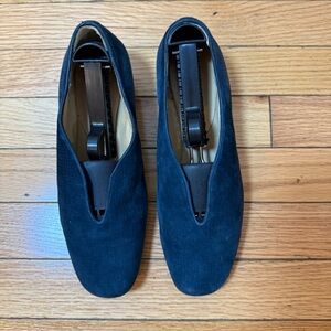 Vaneli Women's Blue Suede Comfort Loafers Size 6 Made In Brazil Slip On Shoes